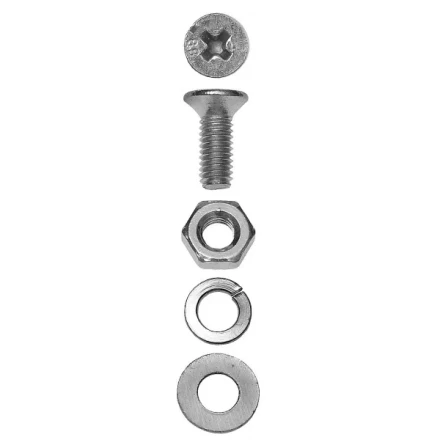 Винт ЗУБР (DIN965) в комплекте с гайкой (DIN934), шайбой (DIN125), шайбой пруж. (DIN127),  M3x16мм, ТФ6, 45шт. 4-303456-03-016 купить в Когалыме