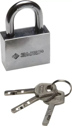Замок ЗУБР "МАСТЕР" навесной, стальной корпус, закаленная дужка, 50мм 3710-50_z01 купить в Когалыме