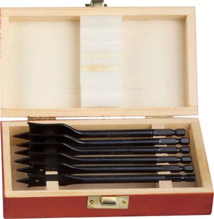 ЗУБР "ЭКСПЕРТ". Набор сверл по дереву перьевые, в дерев.боксе, d 12, 16, 18, 20, 22, 25мм, 6шт 29503-H6 купить в Когалыме