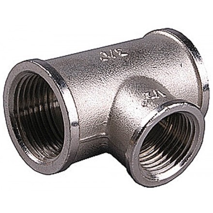 Тройник GENERAL FITTINGS переходной, никелированная латунь, г/г/г, 1&quot;-1/2&quot;-1&quot; 51060-1-1/2-1 купить в Когалыме