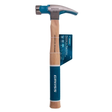 Молоток-гвоздодер GROSS 10413, 380 г, угол 75, магнит, обрезиненная рукоятка American Hickory купить в Когалыме