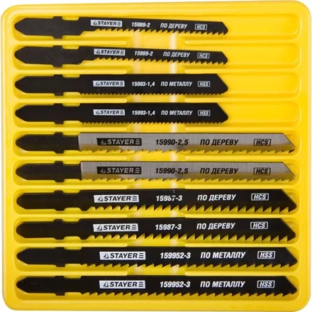 Набор STAYER "PROFI" Пилки "МАСТЕР №3" для эл/лобзика, по дереву, мет. и пластику, EU-хвост.,10шт 15981-H10-3 купить в Когалыме