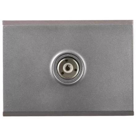 Розетка СВЕТОЗАР "ЭФФЕКТ" телевизионная, без вставки и рамки, цвет светло-серый металлик SV-54415-SM купить в Когалыме