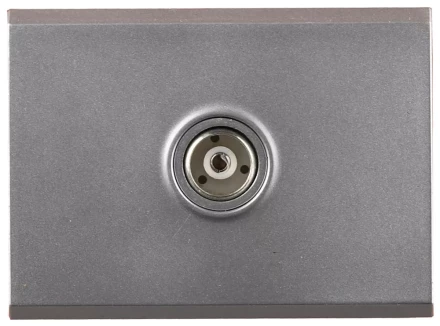 Розетка СВЕТОЗАР "ЭФФЕКТ" телевизионная, без вставки и рамки, цвет светло-серый металлик SV-54415-SM купить в Когалыме