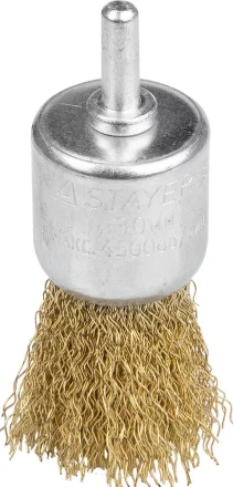 STAYER "PROFESSIONAL". Щетка кистевая для дрели, витая стальная проволока 0,3мм, 30мм 35113-30 купить в Когалыме