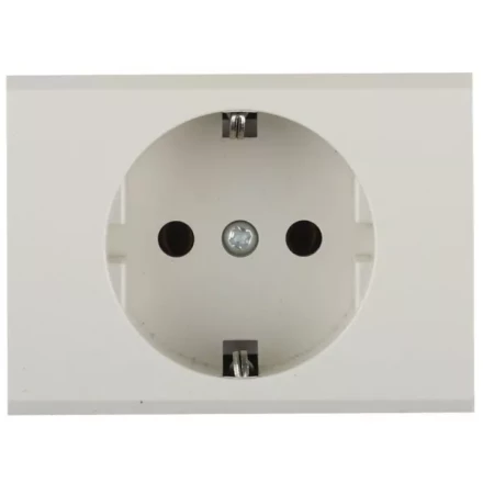 Розетка СВЕТОЗАР "ЭФФЕКТ" с заземлением, одинарная, без вставки и рамки, цвет бежевый, 16А/~250В SV-54400-B купить в Когалыме