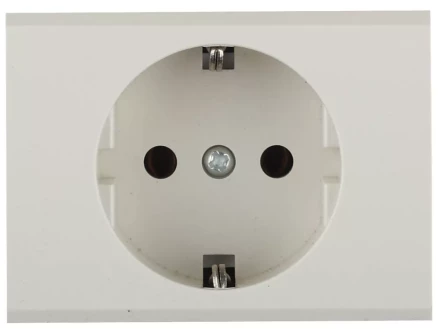 Розетка СВЕТОЗАР "ЭФФЕКТ" с заземлением, одинарная, без вставки и рамки, цвет бежевый, 16А/~250В SV-54400-B купить в Когалыме