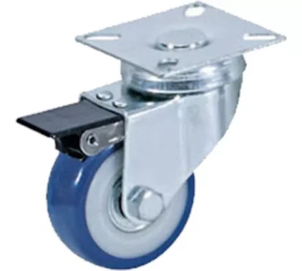 Колесо аппаратное поворотное SCvb 25 50 мм с тормозом (синяя резина) 1027149 купить в Когалыме