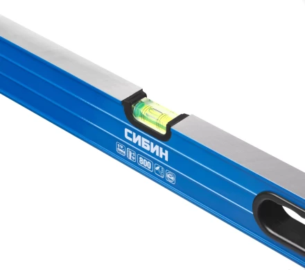 Уровень СИБИН коробчатый усиленный, утолщенный профиль, 2 фрезерованные поверхности, 3 противоударных ампулы (1 поворотная на 360 град), с ручками, 34609-080 купить в Когалыме