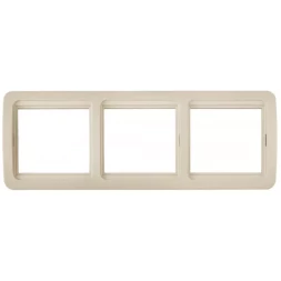 Панель СВЕТОЗАР "ГАММА" тройная горизонтальная, цвет бежевый SV-54148-B
