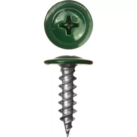 Саморезы ЗУБР с прессшайбой по листовому металлу до 0,9 мм, окрашенные в RAL-6005, PH2, 4,2х16 мм, 500шт 300191-42-016-6005 купить в Когалыме