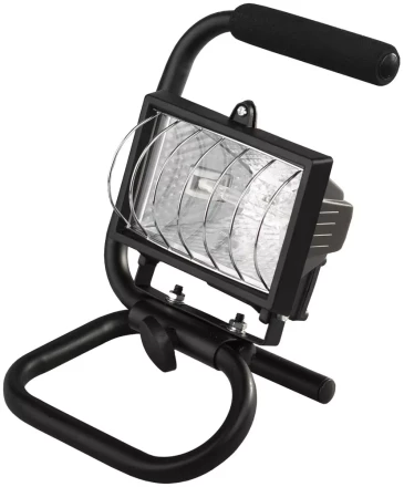 Прожектор галогеновый СВЕТОЗАР переносной с подставкой, цвет черный, 150Вт SV-57121-B купить в Когалыме