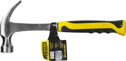 Молоток-гвоздодер STAYER "PROFESSIONAL" цельнометаллический с двухкомпонентной рукояткой, 560г 2025-560 купить в Когалыме