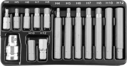 Набор вставок-бит шестигранных 30-75мм  4-12мм 15 предметов Jonnesway S29H4115S 47396 купить в Когалыме