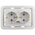 Розетка СВЕТОЗАР "ГАММА" двойная, с заземлением, цвет белый, 16А/~250В SV-54107-W купить в Когалыме