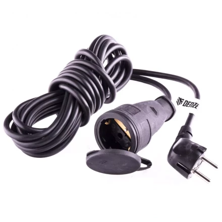 Удлинитель бытовой с заземлением 5 м 1 прорезиненная розетка 16 A серия УХз16 Denzel 95917 купить в Когалыме