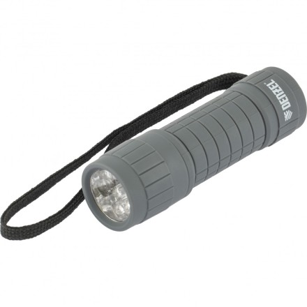 Фонарь светодиодный серый корпус с мягким покрытием 9 Led 3хААА Denzel 92612 купить в Когалыме