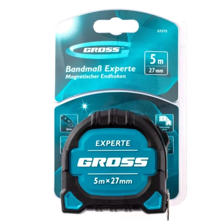 Рулетка нейлон Experte 5м x 27мм двухкомпон. корпус магнит двухстор. разметка Gross 32575 купить в Когалыме