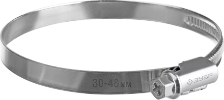 ЗУБР Х-9Н, 30 - 48 мм, накатная лента 9 мм, цинк, 50 шт, червячный хомут (37807-48) купить в Когалыме