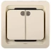 Выключатель СВЕТОЗАР "ГАММА" двухклавишный, с подсветкой, цвет бежевый, 10А/~250В SV-54135-B купить в Когалыме