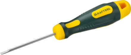 Отвертка KRAFTOOL, Cr-Mo-V сталь, двухкомпонентная противоскользящая рукоятка, SL, 2,5x60мм 250071-2.5-060 купить в Когалыме