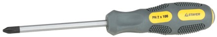 Отвертка STAYER &quot;PROFESSIONAL&quot; &quot;MAX-GRIP&quot; ударная, двухкомпонентная рукоятка, магнит наконечник, Cr-V, PH №1x75мм 25824-1-075 G купить в Когалыме
