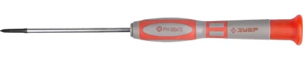 Отвертка ЗУБР "МАСТЕР" для точных работ, Cr-V, PH №00х75мм 25632-00-075 купить в Когалыме