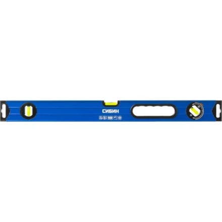 Уровень СИБИН коробчатый усиленный, утолщенный профиль, 2 фрезерованные поверхности, 3 противоударных ампулы (1 поворотная на 360 град), с ручками, 6 34609-060 купить в Когалыме