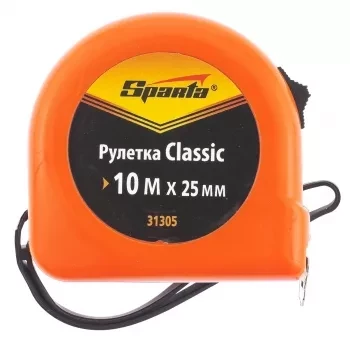 Рулетка Classic, 10 м х 25 мм, пластиковый корпус  SPARTA 31305 купить в Когалыме