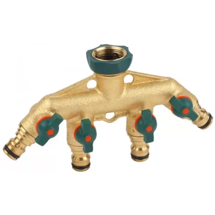 Распределитель RACO "Profi-Plus" четырехканальный, латунный с покрытием TPR, 3/4" 4244-55134D купить в Когалыме