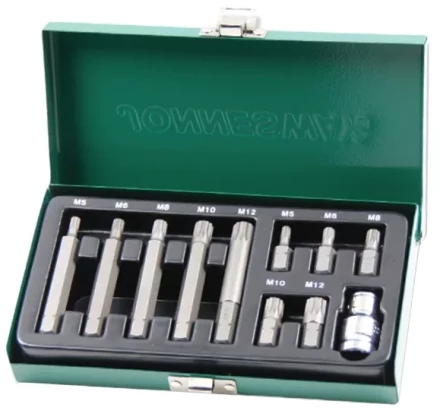 Набор вставок-бит SPLINE М-профиль 30-75мм М5-М12 11предметов Jonnesway S29H4111S 47395 купить в Когалыме