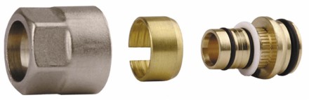 Соединитель GENERAL FITTINGS для металлопластиковых труб, евроконус, никелированная латунь, 1/2&quot; / 16 мм x 2,0 мм 51047-1/2-16 купить в Когалыме