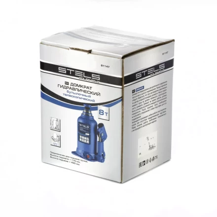 Домкрат гидравлический бутылочный телескопический 8 т подъем 170-430 мм Stels 51147 купить в Когалыме
