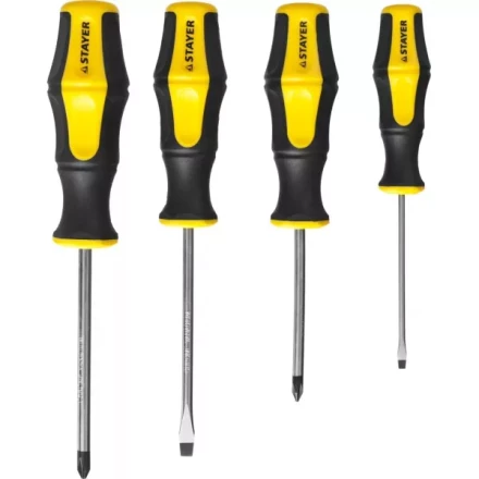 Набор STAYER "MASTER" HERCULES: Отвертки, Cr-V, эргономичная двухкомпонентная рукоятка, 4шт 25055-H4_z02 купить в Когалыме