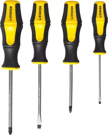 Набор STAYER "MASTER" HERCULES: Отвертки, Cr-V, эргономичная двухкомпонентная рукоятка, 4шт 25055-H4_z02 купить в Когалыме