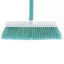 Щетка пластмасовая для пола 270 мм "CLASSIC" бирюз. щетина c черенком 120 см D22мм ELFE 93544