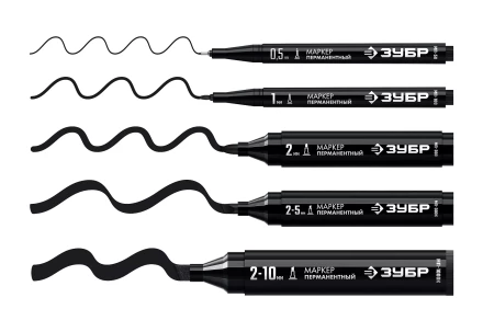 ЗУБР МП-300К чёрный, 2-5 мм, клиновидный перманентный маркер (06323-2) купить в Когалыме