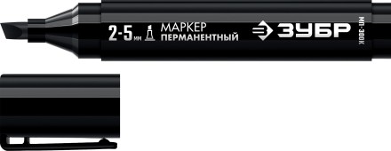 ЗУБР МП-300К чёрный, 2-5 мм, клиновидный перманентный маркер (06323-2) купить в Когалыме