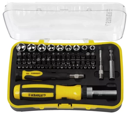 Набор STAYER "MASTER": Отвертка реверсивная с эргономичной ручкой, с насадками, в пластмассовом боксе, 65 предметов 25310-H65 купить в Когалыме