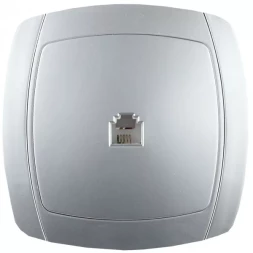 Розетка СВЕТОЗАР "АКЦЕНТ" телефонная одинарная в сборе, цвет серебристый металлик SV-54217-SM