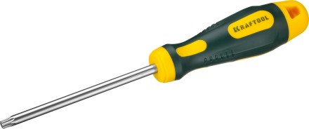 Отвертка KRAFTOOL, Cr-Mo-V сталь, двухкомпонентная противоскользящая рукоятка, TORX Hole, №30x100мм 250077-30-100 купить в Когалыме