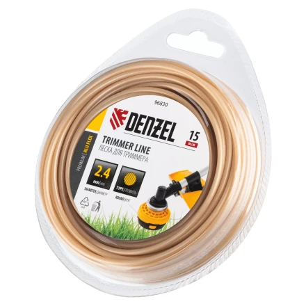 Леска для триммера армированная алюминием круглая, 2,4мм х 15м, блистер ALUFLEX Denzel 96830 купить в Когалыме
