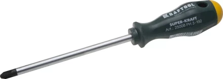 Отвертка KRAFTOOL, Cr-Mo-V закалённый стержень, двухкомпонентная противоскользящ рукоятка, PH 3x150мм 25008-3-150 купить в Когалыме