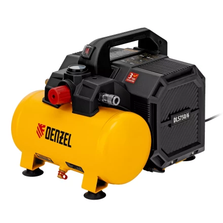 Компрессор Denzel DLS750/6 58019 безмасляный малошумный 750 Вт, 140 л/мин,ресивер 6 л купить в Когалыме