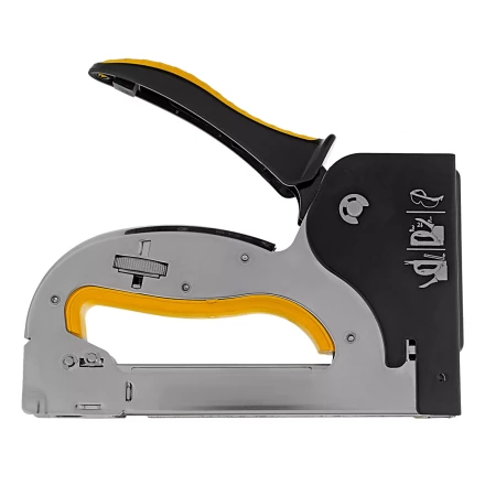 Степлер металл. Denzel 40223, скобы в комплекте, плавная регулировка удара, 2К рукоятка, тип 53, 4-14 мм купить в Когалыме