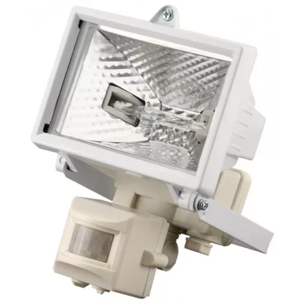 Прожектор галогеновый СВЕТОЗАР с датчиком движения, с дугой крепления под установку, цвет белый, 150Вт SV-57111-W купить в Когалыме