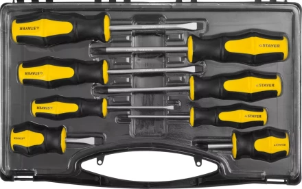 Набор STAYER "MASTER" HERCULES: Отвертки, Cr-V, эргономичная двухкомпонентная рукоятка, 8шт 25055-H8_z02 купить в Когалыме