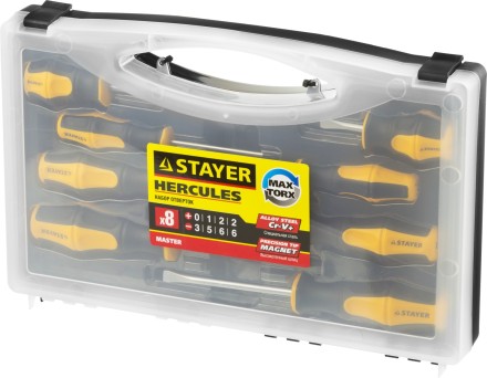 Набор STAYER &quot;MASTER&quot; HERCULES: Отвертки, Cr-V, эргономичная двухкомпонентная рукоятка, 8шт 25055-H8_z02 купить в Когалыме