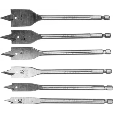 Набор перовых сверл по дереву, 6шт( d=10-25), STAYER 2950-H6 2950-H6 купить в Когалыме