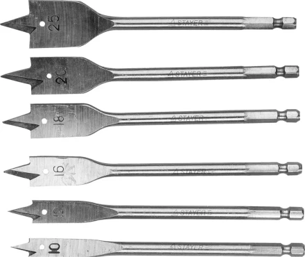 Набор перовых сверл по дереву, 6шт( d=10-25), STAYER 2950-H6 2950-H6 купить в Когалыме